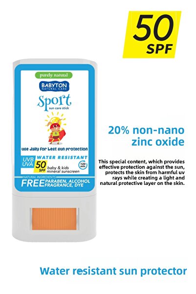 BABYTON Natural Sunscreen Sport Stick for Skiing and Winter Sports 20 Gr