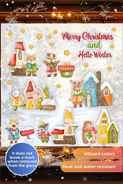 Piksel Grafik Αυτοκόλλητο τοίχου από γυαλί Χριστουγεννιάτικο Σετ Forest Frien...