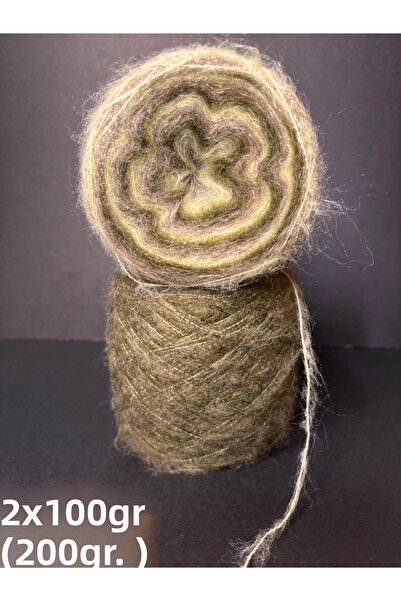 Ana&Kuzusu İplik Cafea, verde armată, verde deschis, fire de tricotat fine, m...