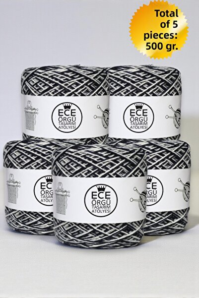 Ece Örgü Tasarım Atölyesi Culoare bleumarin și alb, 2 straturi, torsadat, 35%...