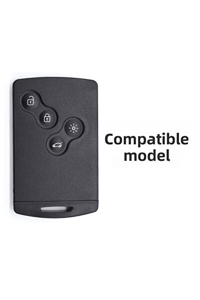 Luxe Aksesuarr Renault Megane3 -fluence3- Clio4 Card compatibil 4 butoane Husa de protectie cheie din silicon Culoare verde