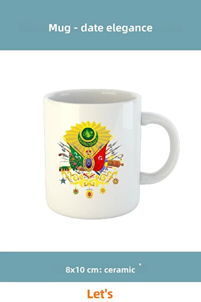 Letsii Stylish Ceramic Mug with Ottoman Emblem 8 cm X 10 cm
