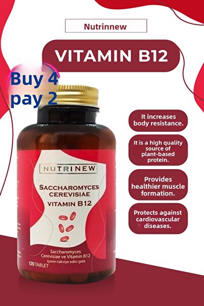 Nutrinew Vitamins Nutrinew Saccharomyces Cerevisiae B12 - 120 قرصًا