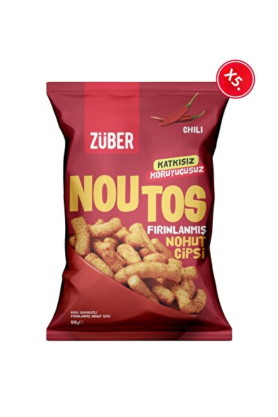 Züber نووتوس 55 جرام × 5 قطع من رقائق الحمص المخبوزة بالفلفل الحار