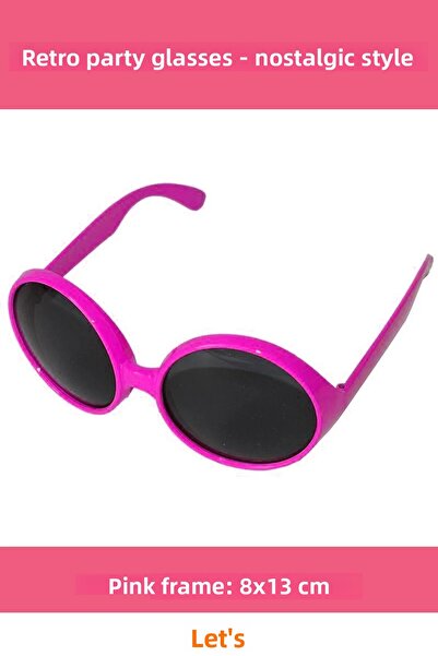 Letsii Pink Retro Glasses 80S 90S Party Accessory