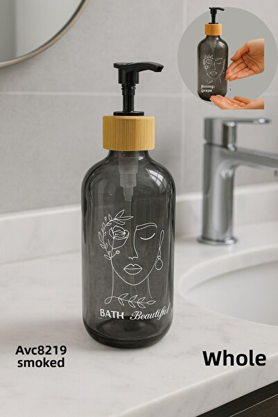 İnterlife Διακοσμητικός διανομέας υγρού σαπουνιού με τύπωμα από γυαλί με φιγο...