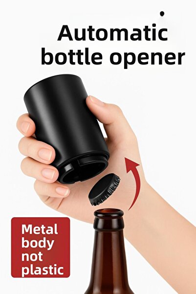 babikamium فتاحة زجاجات مغناطيسية أوتوماتيكية من الفولاذ المقاوم للصدأ للمطبخ...