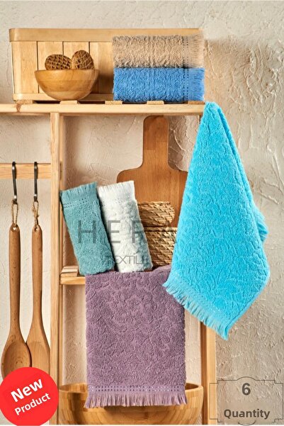 HERA Kitchen and Hand&Face Towel Set Cotton 6 Pieces 30 X 50 cm