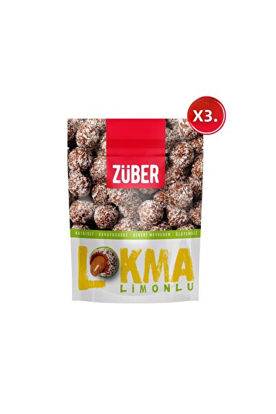 Züber لوكما كرة فواكه بالليمون واللوز 96 جرام × 3 قطع