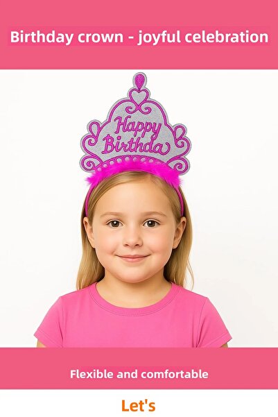 Letsii إكسسوار تاج الأميرة الوردي لعيد الميلاد السعيد