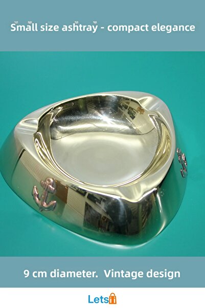 Letsii منفضة سجائر أنيقة صغيرة الحجم من النحاس المتين مقاس 9 سم