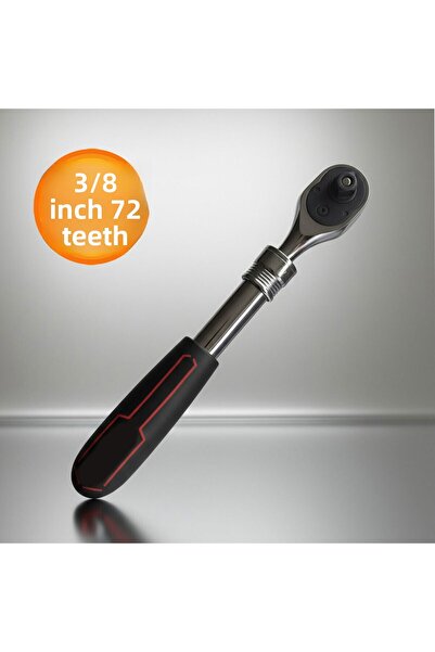 Badem10 Extension Ratchet Handle 72 Teeth 3/8” Professional Socket Sleeve Durable Hand Tool with Extension Mechanism