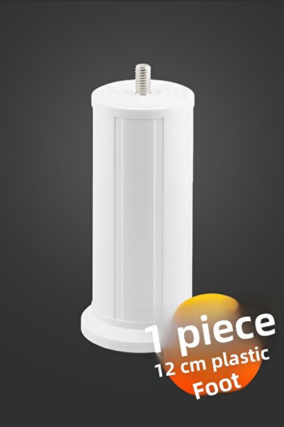 Badem10 Keson 1 bucată 12 cm Mobilier din plastic alb Bază pentru unitate TV Picior de ridicare Suport pentru picior