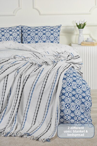 Elart Arden Blanket Double Size Cotton (200X220 cm) Gray