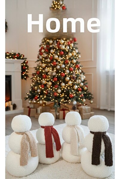 oiphome Pernă de pluș decorativă cu om de zăpadă ornament de Crăciun înălțime...