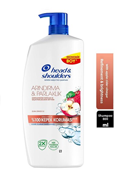 Head & Shoulders شامبو هيد آند شولدرز المنقي والمشرق بخل التفاح 800 مل فعال ضد القشرة