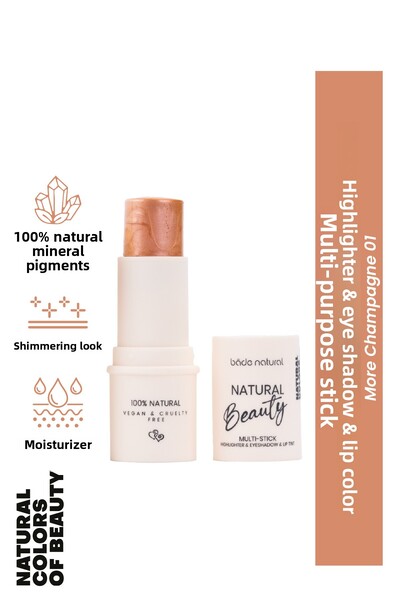 Bade Natural هايلايتر وظلال العيون وتلوين الشفاه متعدد الأغراض + شامبانيا 01 ...