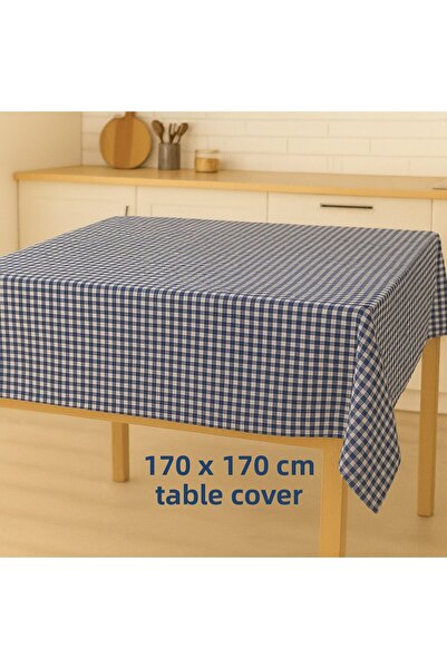 MEKİK MANİFATURA Checkered Tablecloth 170X170 cm - Stylish Tablecloth with Sq...