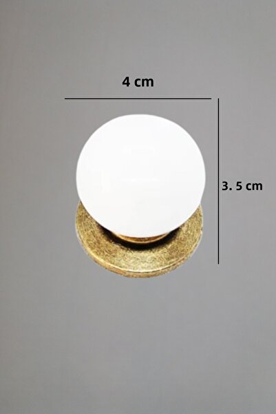 MegaVitrin Porcelain Button Antique Yellow Furniture Handle Ceramic Drawer Cabinet Handle Single Screw