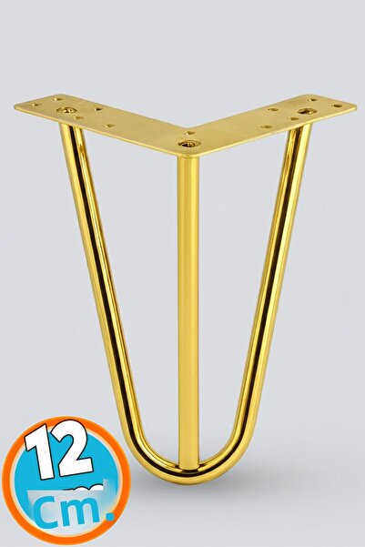 NZB قاعدة أثاث مثلثة بتصميم عصري متوافقة مع الأريكة وطاولة القهوة ووحدة التلفزيون، مقاس 12 سم، معدن ذهبي