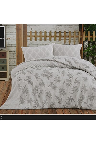 SENSSTEKSTİL طقم غطاء لحاف وملاءة سرير – مزدوج، 100% قطن منسوج، بنمط عصري