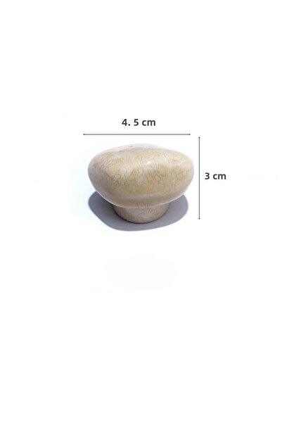 MegaVitrin 5 Pcs Porcelain Stone Button Oak Color Ceramic Furniture Handle Drawer Cabinet Handle (4.5 cm)