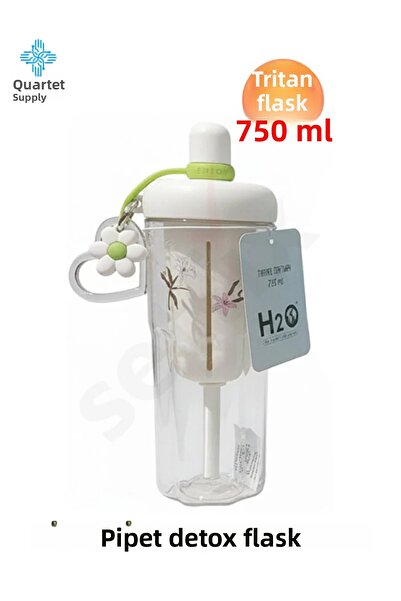 Tohana H2O Tritan Detox Water Bottle with Straw - 750ml