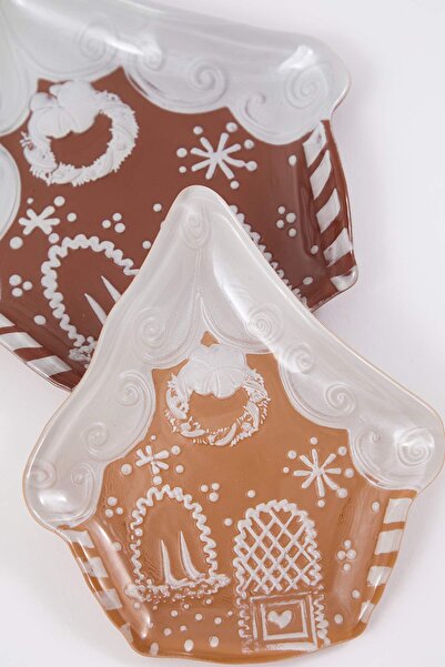 TRENDYOLMİLLA HOME New Year's House Shaped Set of 2 17 cm & 21 cm Glass Plates Tphaw26Tbk00013