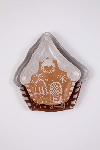 TRENDYOLMİLLA HOME New Year's House Shaped Set of 2 17 cm & 21 cm Glass Plates Tphaw26Tbk00013