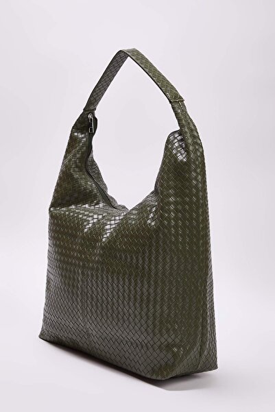 TRENDYOL SHOES Khaki Suede Large Maxi Tote Women's Shoulder Bag Takaw26Oc00045