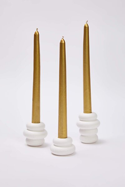 TRENDYOLMİLLA HOME 3-Piece Ceramic Bubble Candle Holder Tphaw26Sm00004