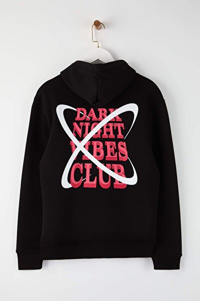 Trendyol Collection Black Regular / Normal Cut Back Printed Knitted Sweatshirt Tmnaw20Sw0163