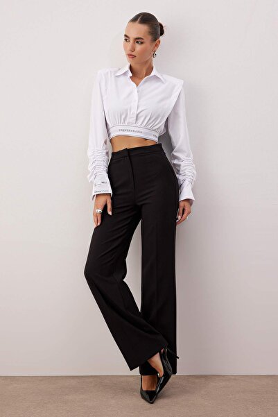 Trendyol Collection Сорочка кроп з білого попліну Sagaza Studio TPRSS22GO00006