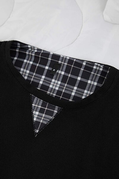 Trendyol Collection Black Regular Soft Waffle Knitted Pajama Set Tmnaw26Pt00070