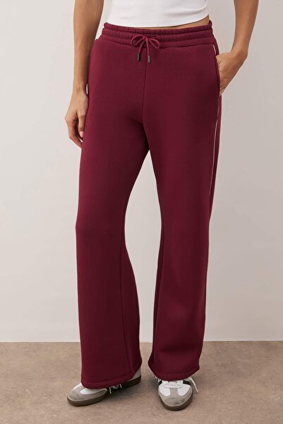 Trendyol Collection Burgundy Thick Ribbed Zippered Hooded Oversize/Wide Cut Knitted Tracksuit Set Twoaw26Em00000