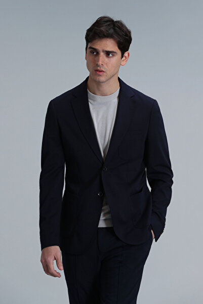 Lufian Peler Spor Erkek Blazer Ceket Slim Fit Lacivert