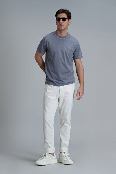 Lufian Sarder Erkek Basic Tişört Koyu Gri