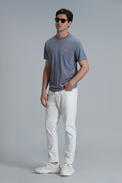 Lufian Sarder Erkek Basic Tişört Koyu Gri