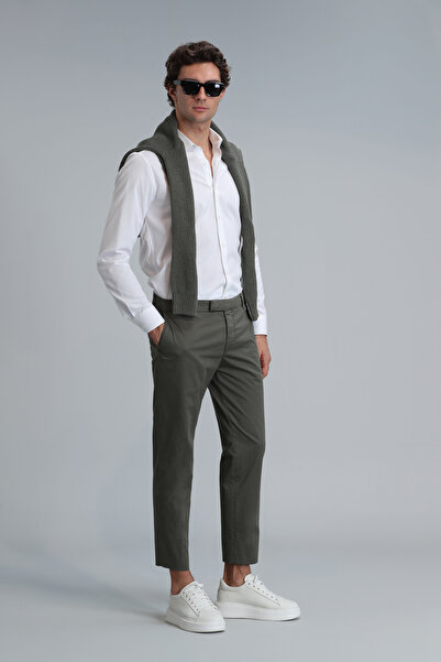 Lufian Plus Smart Erkek Chino Pantolon Slim Fit Yeşil
