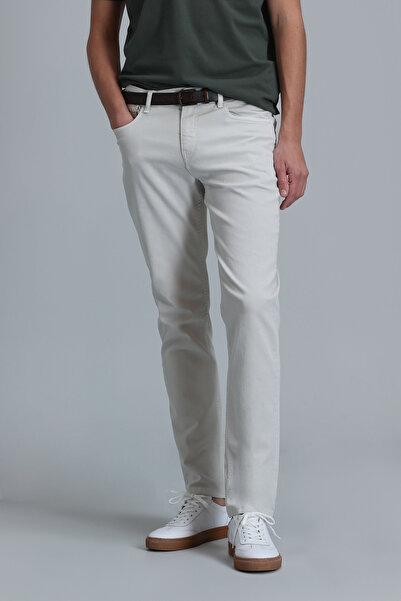 Lufian Helt Spor 5 Cep Erkek Pantolon Slim Fit Ekru