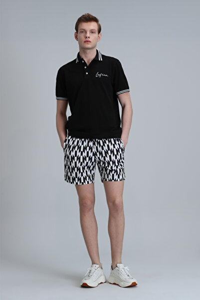 Lufian Ανδρικό μπλουζάκι πόλο Montana Smart Μαύρο