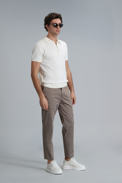 Lufian Plus Smart Erkek Chino Pantolon Slim Fit Toprak