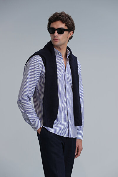 Lufian Warm Erkek Basic Gömlek Regular Fit Mavi