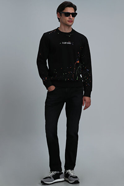 Lufian Ανδρικό παντελόνι Dean Smart Jean Slim Fit Anthracite