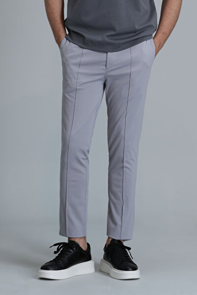 Lufian Simon Smart Erkek Chino Pantolon Slim Fit Gri