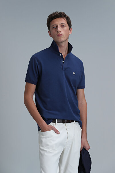 Lufian Laon Smart ανδρικό μπλουζάκι πόλο Slim Fit Light Navy Blue