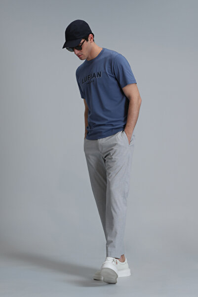 Lufian Gold Modern Grafik T- Shirt Koyu Mavi