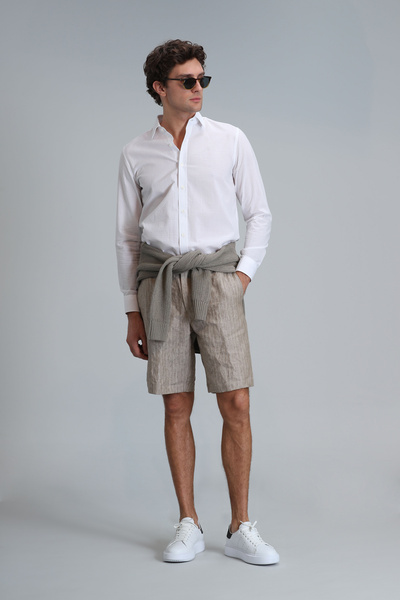 Lufian Lıne Erkek Basic Gömlek Comfort Fit Beyaz