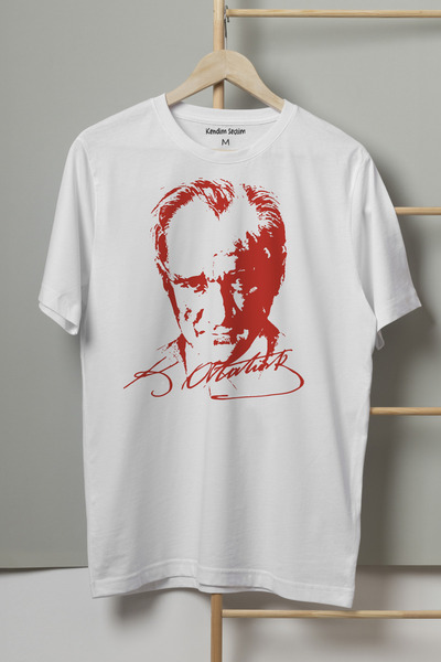 Kendim Seçtim Tricou alb unisex Mustafa Kemal Atatürk cu imprimeu octombrie R...