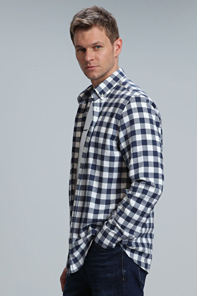 Lufian Varden Чоловіча сорочка Basic Comfort Slim Fit Синя